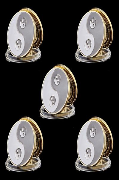 5 papps monete commemorative metal Craft Tai Chi Gossip Card Guard Protector Poker Chipsr Game Accessori5483411