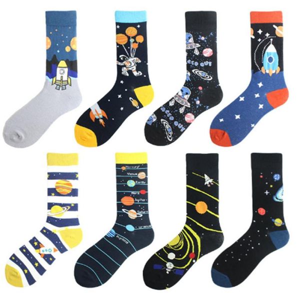 Männer Socken farbenfrohe Alien Design Mode lange Socken durchschnittliche Größe Herren Kleid Socken Funky Lustige schöne Socken für Männer Frau weiche Baumwolle 9945817