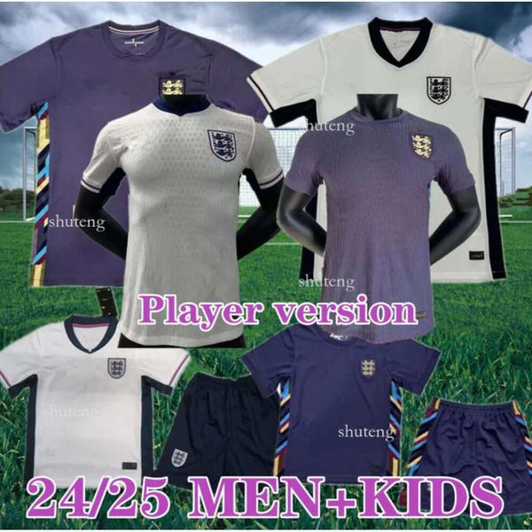 2024 England Soccer Trikots Saka Rashford Kane Foden Sterling 22 23 24 Grealish Mount Bellingham Tripptier Männer Kids Kit Set Football -Shirt -Fans Spieler 28