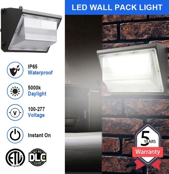 41W LED Duvar Paketi Işık-5,200 Lümen Eşdeğer 120W HID/HPS-5000K- (DLC+UL) -5 Yıllık Garanti