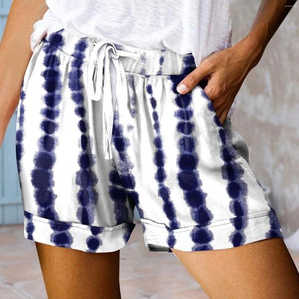 Shorts femininos femininos ladrinhas casuais lenço de verão de verão bolsos de cinto