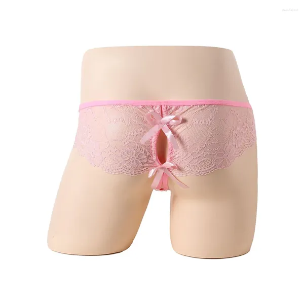 Underpants sexy Männer hohl Out Open Shath Slip Slip Beutel SPEILIE Dessous Low-Rise Tanga-durch-Durchsicht G-String Elastic Unterwäsche