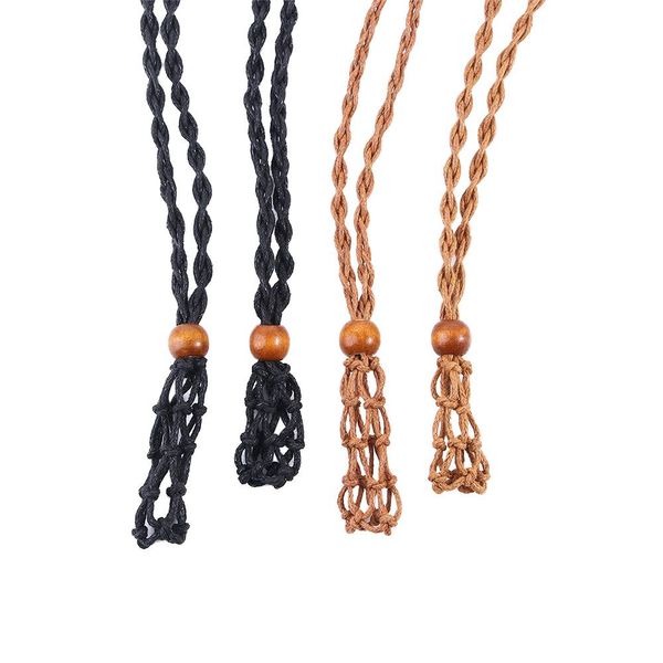 Fai da te per la collana bracciale gioiello intrecciato Porta di cistallo in cristallo Collana intrecciata Collo di pietra vuota Cordla