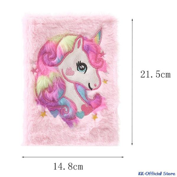 KAWAII UNICORN PLUSH A5 Notebook infantil Fluffy Daily Planner Livro do diário de pelúcia Preslex Diário pessoal Teatro de amigos presentes