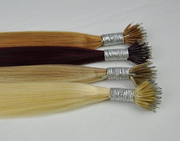 DHL FedEx Color 99J 18P60 613 12 Двойной натянутый шелк прямой бразильский нано -кольцо наращивание волос 1G Strand 100G Лоты Top Caffice9811682
