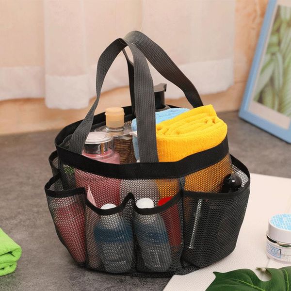 Tragbare Duschspeicherbeutel Schnelltrocknende Mesh Duschbeutel Mesh Dusch Caddy-Tasche für Badezimmer Platz sparen leichtes Gewicht für