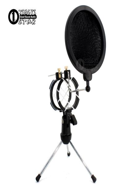 Desktop Einstellbarer Pop -Filter -Clip Mikrofon Stativfalten Karaoke Mikrofonständer Windschutzscheibe Schild PC -Aufnahme Mikrofonhalter7190434