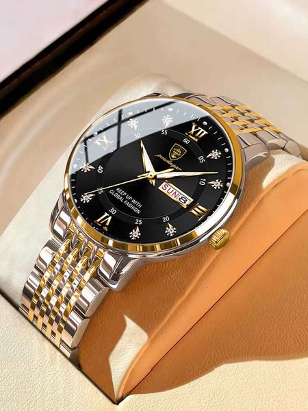 Новые дизайнерские часы для водонепроницаемых двойных календаря мужские часы модные элегантные часы температуры
