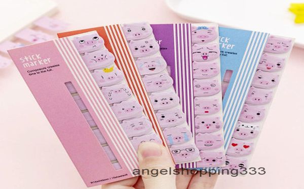 NOTE 1PCS KAWAII Piggy Lettera Vellen Memo Sticker Nice Planner Pad Student Pad News Sticky School Supplies Paper Wexew2821955