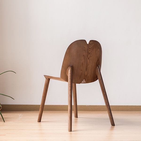 Nordic Hanehalkı Masif Ahşap Sandalye Tasarımcı Restoran Çalışma Yemek Sandalyesi Modern Minimalist Backrest Sandalyesi