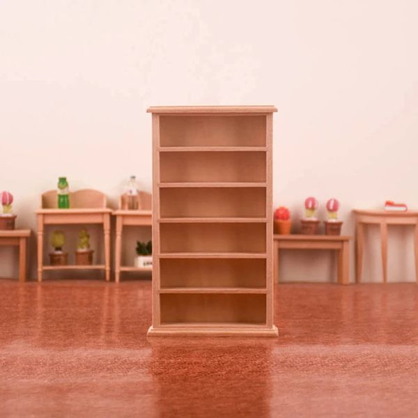 1:12 Puppenhaus Miniatur Holz Display Hülle Bücherregal Bücherregal Aufbewahrungsschrank Schließfach Möbel Modell Dolls Haus DIY Dekor Spielzeug