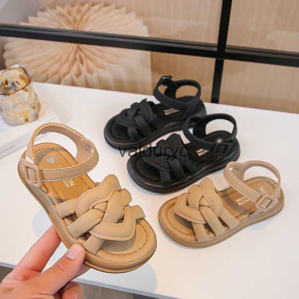 Sandalen Mädchen 2024 Sommer Neue Kinderschuhe Little Prinzessin Headed Hohlbaby Trend H240411