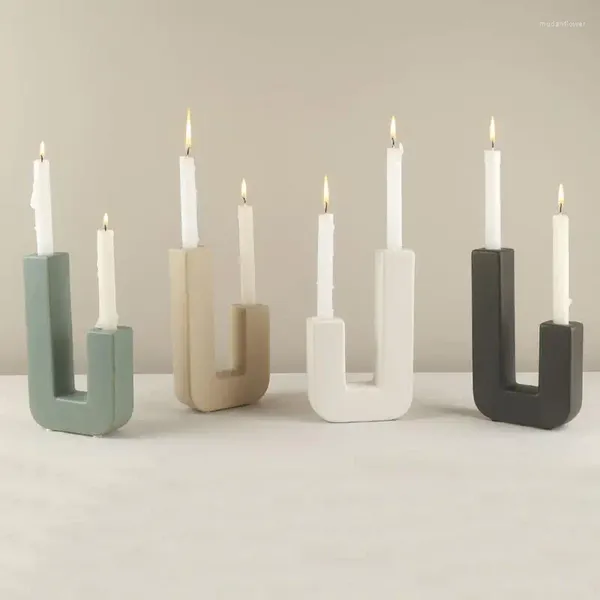 Kerzenhalter Kerzenlicht Displayhalter künstlerisch in quadratischer Festkörperständer modisch für Balkon Esstisch