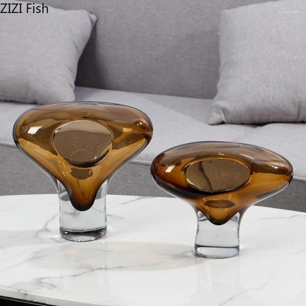 Vasi Creative Amber Glass Vaso Desaggio Decorazione idroponica pentole floreali Disposizione decorativa decorazione per la casa moderna floreale