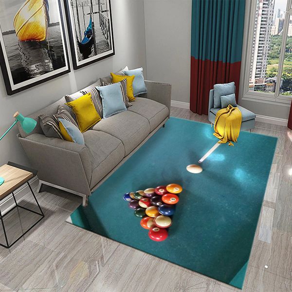3D colorato snooker snooker billiard tappeto area sportiva tappeto per vivente sala da letto per camera da letto tappeto non slip tappeti