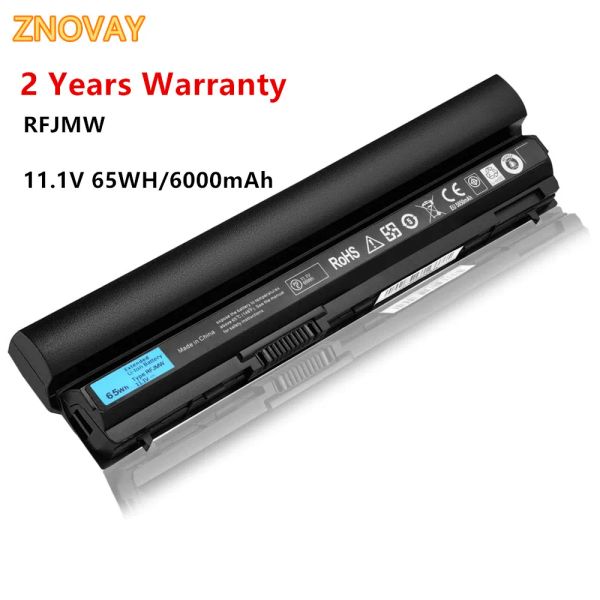 Baterias Znovay 11.1V 6000mAh RFJMW 7FF1K Bateria de laptop para Dell Latitude E6320 E6330 E6220 E6230 E6120 FRR0G KJ321 K4CP5 J79X4