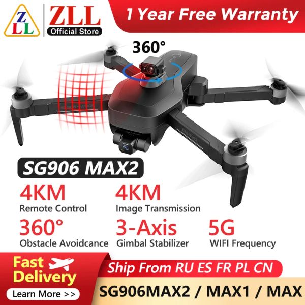 Drohnen Zll SG906MAX2 DRONE EIS 3AXIS GIMBAL GPS 4KM 5G WIFI 360 Hindernisvermeidung 4K Professional DRON SG906 MAX1 FPV RC Quadcopter