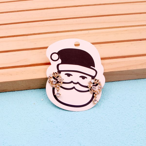 50pcs/lote feliz natal pendurar tags de brehring cartões para jóias diy fazendo árvore de Natal Papai Noel Padrão Card