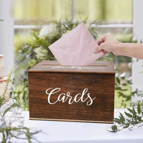 FESTIPES PARTES CARTÃO DE CARTÃO DE CASAMENTO DIY envelopes de madeira criativa com bloqueio para favores