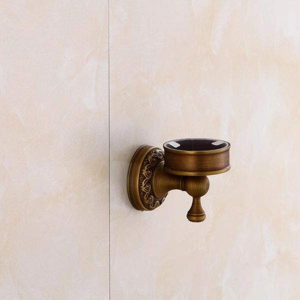 Porta della spazzola del bagno per bagno, colore antico in ottone, materiale in ottone solido, montato a parete, tipo europeo tradizionale per hotel