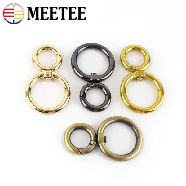 5/10pcs Bolsa de metal fivelas Spring o Ring Snap Flop Bolasp Strap Strap Collar Connector Openable Keychain Clip Hook Acessórios