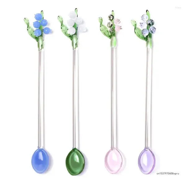 Bolas de café Crystal Bells Orquídeas Curring Haste Spoon Clear Petites Chestaon