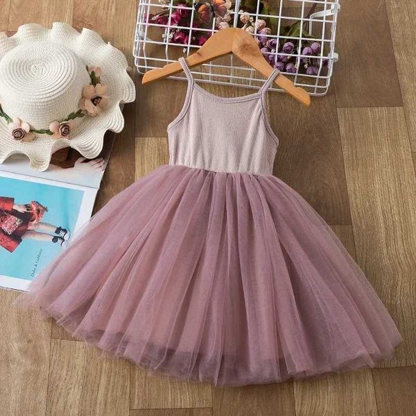 Abiti da ragazza Summer Girls Seques Sequestro Princess Dress Kids Sleeveless Tulle Abiti per bambini Giorni di compleanno Vestitidos COSTRUI