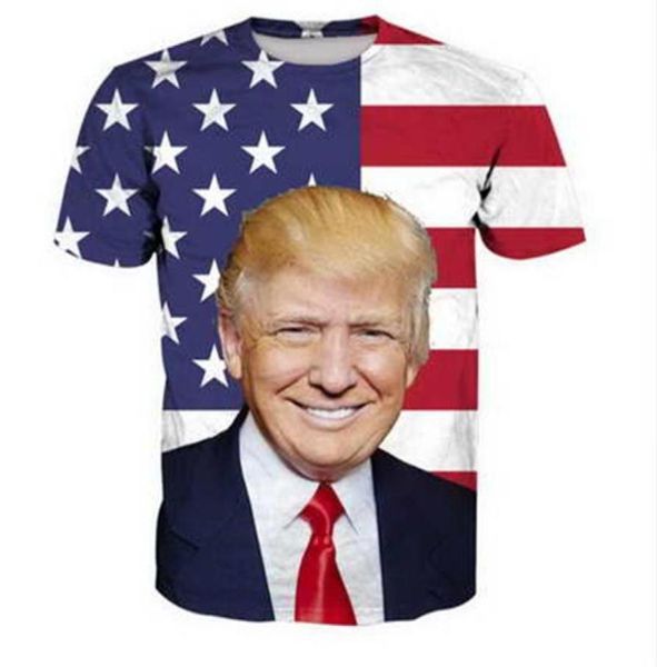 Trump 3d Funny Tshirts Novos homens de moda Mulheres 3D Caracteres impressos Tshirts Camiseta feminina Sexy Tshirt Tee tops