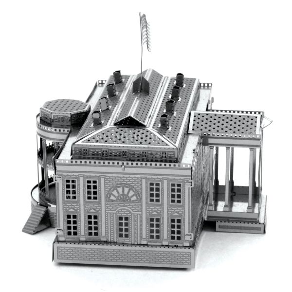 Casa Branca 3d Modelo de Puzzle Metal Kits Diy Laser Cut Puzzles Jigsaw Toy for Children