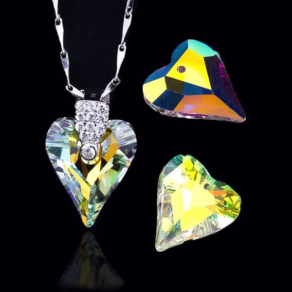 8pcs 27mm Crystal Crystal Heart Perle a sospensione Gioielli che producono perle di vetro Austria Austria per gioielli Orecchini