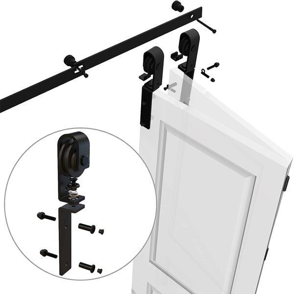 Porta pieghevole ccjh porta singola 3/3.3 // 4/5 /6/6.6foot Rail Rail Sliding Dorst Sliding Slide Rail Accessori hardware moderni Accessori hardware moderni