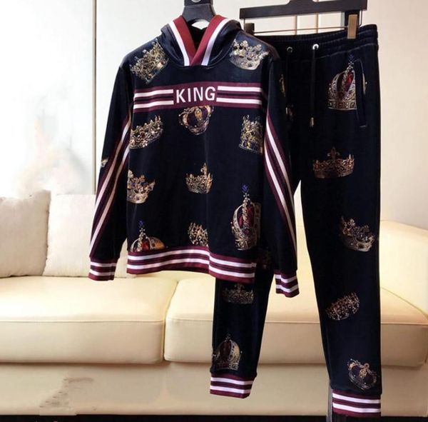 2019 Nuovo Arrivo Fashion Crown Letter Stamping Stupties Panties Set for Men Designer Brand Abbigliamento Tracksuit3050129
