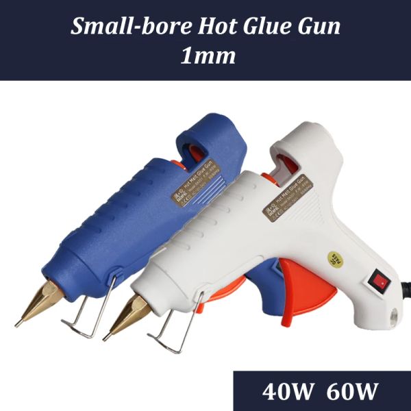 Gun 40w 60w UE AU UK UK Plug Plug Hot Melt Glue Gun 1mm Smallbore Pure Copper Bico com interruptor liga/desliga de 11 mm de cola de 11 mm 2pcs 5pcs