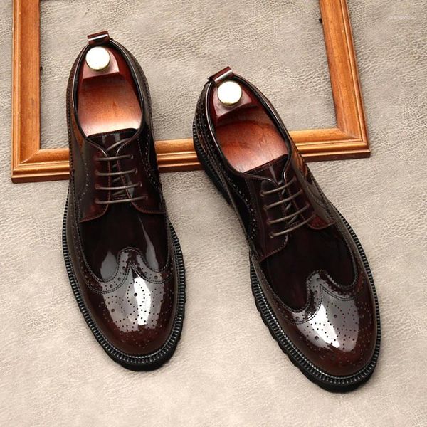 Scarpe eleganti in pelle intanita in pelle scolpita di colore di alta qualità di alta qualità 45 stile oxford