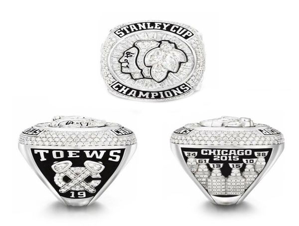 Дизайн моды мужчины ювелирные изделия Rhodium, покрытые Cup Cup Ring Rings Chicago Blackhawks Hockey World S Ring2166837