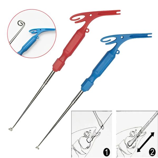 Segurança Extrator Fish Hook Desconectar Remover 3 em 1 ferramenta de pesca Pesca universal unhas de mosca Nó de amarrar acessórios para ferramentas de amarração