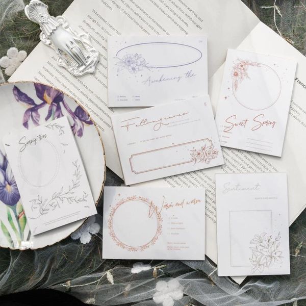 Blätter Frühlingsgartenserie Vintage Plant Flower Memo Pad Creative DIY Junk Journal College Decor Stationy Stempel