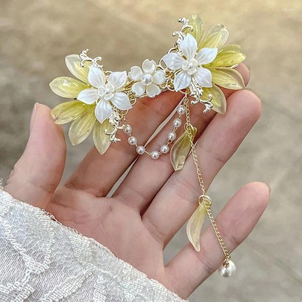 Haarklammern Mädchen Geschenk Quasten elegante Glocken Orchideen Blumenlegierung Klaue koreanischer Stil Clip Frauen Knatle Grip