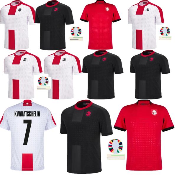 New Georgia Euro Cup Heißverkaufsfußball -Trikot Ghakvetadze New 2025 Georgia National Team 24 25 Fußball -Hemd -Männer -Kit -Set rot wegweiß weiße Uniform Kvaratskhelia66