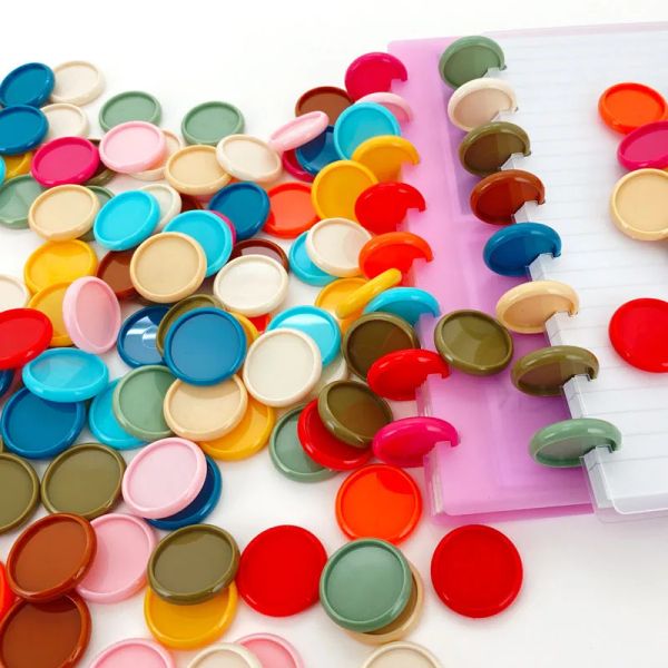 Notebook 100pcs 24mm 28mm 32 mm Anelli di rilegatura del foro di funghi Disco di plastica Notebooks Notebook Binder Ring Planner Rings Pianificatore Discound