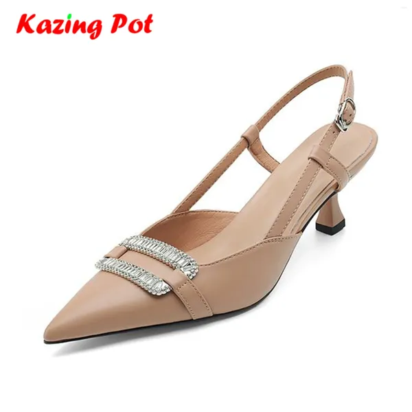 Отсуть обувь Krazing Pot Cow Skin Vintage Stiletto Med Heel указал в европейские дизайнерские дизайнерские женщины.