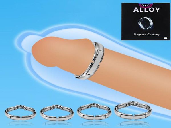Pênis de aço inoxidável de anel de pau magnético para homens Eskin Correção Metal Cockring Games Sexy Toys adultos XL2999587
