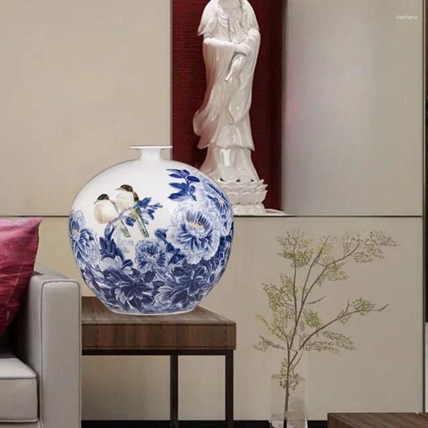 Vasen echte Jingdezhen Antike Keramik handbemalte blau weiße Porzellan Tischplatte Vase Wohnzimmer Blume Arrangement Dekoration