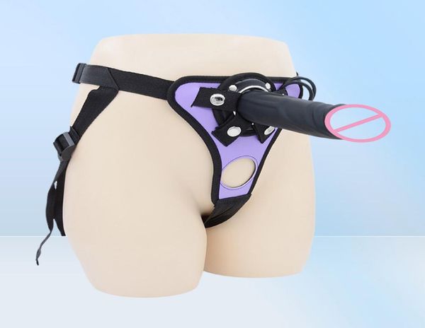 Trajes sexy Strap na calcinha realista de vibrador para homens, cinto de cinto de cinto de cinto para adultos brinquedos sexuais para mulheres lésbicas casais A2810352