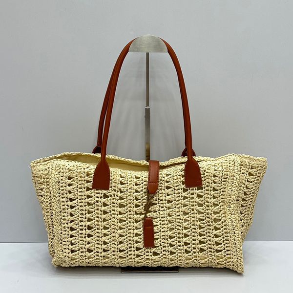 Designer de luxo Grass no tecido Tote Bag Bag Yslbaggsss Couro vintage Manuse