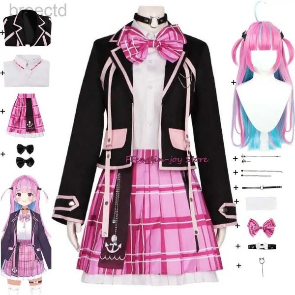 Costumi anime YouTuber Vtuber Hololive Holo Minato Aqua Debu Costum Costume Wig Donna anime Loli Pink Jk Uniform Stuita per feste Carnival 240411