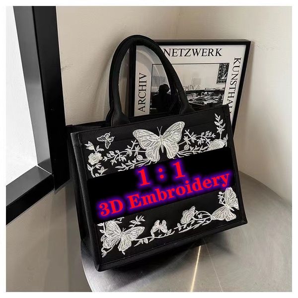 Luxusdesigner Die Tasche Tasche Top Original Totes Bag Tiger 3D Stickerei Buch Handtasche Tasche Frauen klassischer Griff Laptop Großkapazität Einkaufstasche Pendel -Leinwand