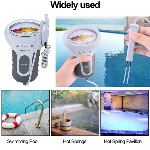 PH-CL2 2 in 1 Wasserqualitätstestvorrichtung PH-Tester für Schwimmbad Spa Wasser Chlortester PH-Chlor-Messgerät CL2 Messung