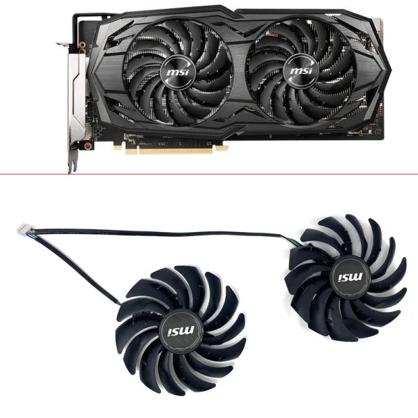 Cooling 2pcs Video Card Fan Nuovo 95mm 4pin PLD10010B12HH PLD10010S12HH per MSI Radeon RX 5600 XT Gaming Graphics Scheda di raffreddamento