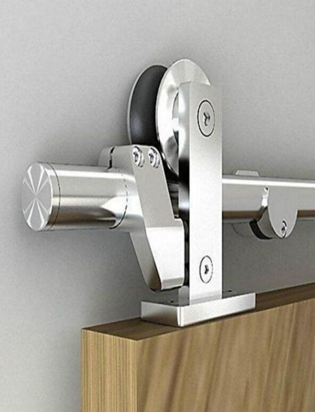 5 pés 6 pés 8 pés estilo europeu Barn Sliding Wood Door Hardware Top Monte Kit de roda de aço inoxidável Kit8580074